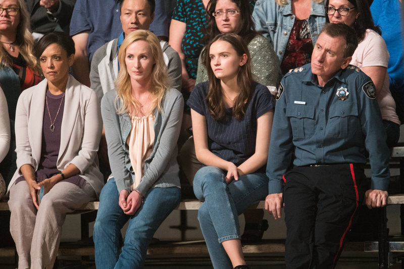 Left to right: Rachel Crawford, Genevieve O’Reilly, Abigail Lawrie, and Tim Roth (Photo: David Bukach/Kudos Film/Amazon Prime Video)